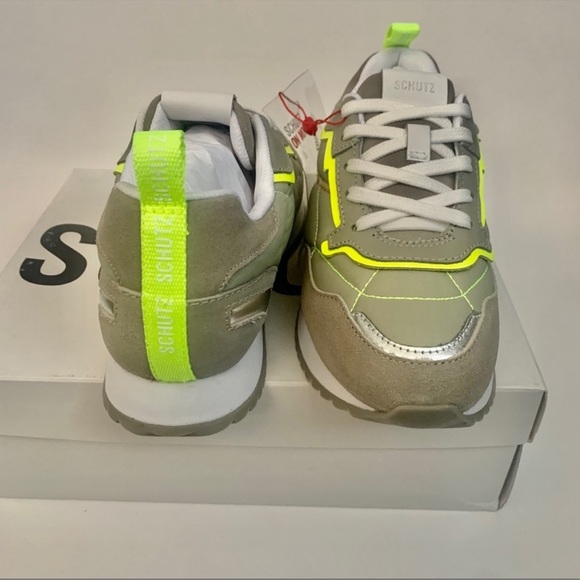 SCHUTZ Penny Neon Trim Sneakers Size 7.5 - Picture 5 of 8